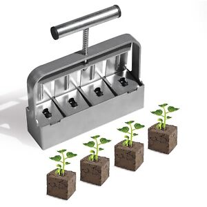 2" Metal Soil Block Maker Soil Blocker Set Mold Seedling feeder for Seed Starter