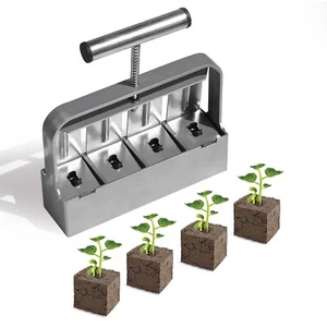 2" Metal Soil Block Maker Soil Blocker Set Mold Seedling feeder for Seed Starter - Picture 1 of 17