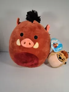 Neu mit Etikett Squishmallows Disney 4 Zoll Timon & 10 Zoll Pumbaa Plüschtier Stofftier - Bild 1 von 2