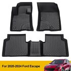 For 2020-2024 Ford Escape All-weather Tpe Rubber Floor Mats Black Car Floor Mats