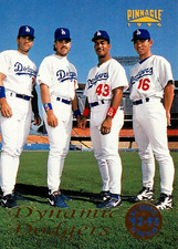 1996 Pinnacle #132 Dodger ROY's Piazza Mondesi Karros Nomo  Los Angeles Dodgers