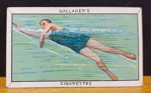 circa 1912 Gallaher Ltd Cigarette Card - Sports Series Swimming # 42 / 100