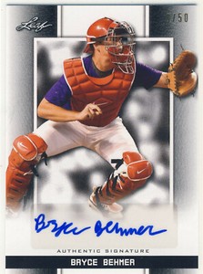 BRYCE BEHMER 2019 Leaf Perfect Game PG National Showcase Black AUTO /50 NC ST