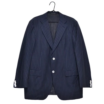 Canali Wool Linen Mohair Men’s Blue Striped Blazer Coat Jacket Size 54 R - Image 1 of 4