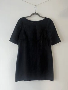 Hobbs London Black Dress UK 14 Shiny Knee Length (17e) - Picture 1 of 12
