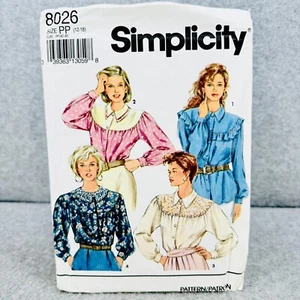 Simplicity 8026 Knopfleiste Bluse Top lose Misses Gr 12 18 Schnittmuster - Bild 1 von 4