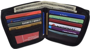 Genuine Leather Men ID Card Zip Around Safe Bifold Hipter Wallet 10 Cards Holder - Picture 1 of 15