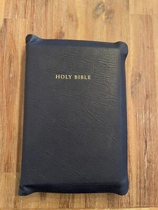 RL Allan Bible 53 KJV Longprimer Highland Goatskin Navy Bue Speckled - Picture 1 of 10