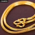 24 Zoll Thai Baht Gelbgold Schlangenkette Halskette Handarbeit Schmuck Geburtstag