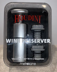 Houdini Wein Konservierer Vakuumpumpe mit 2 Stopfen konserviert Geschmack NEU - Bild 1 von 2