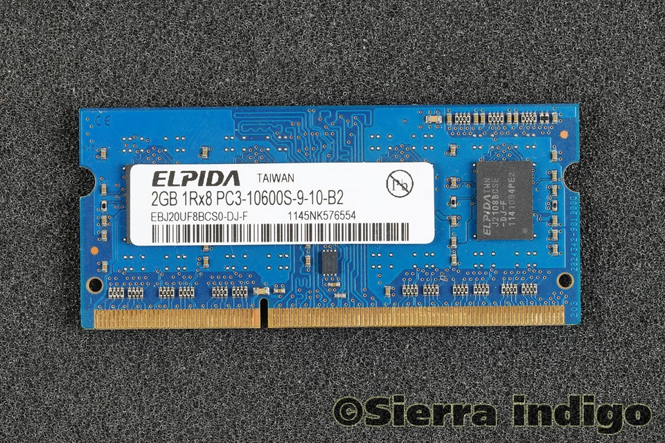Elpida EBJ20UF8BCS0-DJ-F PC3-10600S-9-10-B2 2GB 1Rx8 SODIMM Memory RAM - Image 1 of 1