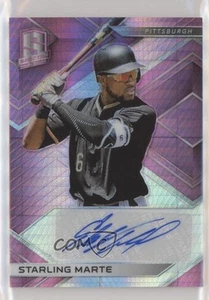 Chronicles Spectra Signatures 2018 rosa neón Prizm/10 Starling Marte automático - Imagen 1 de 3