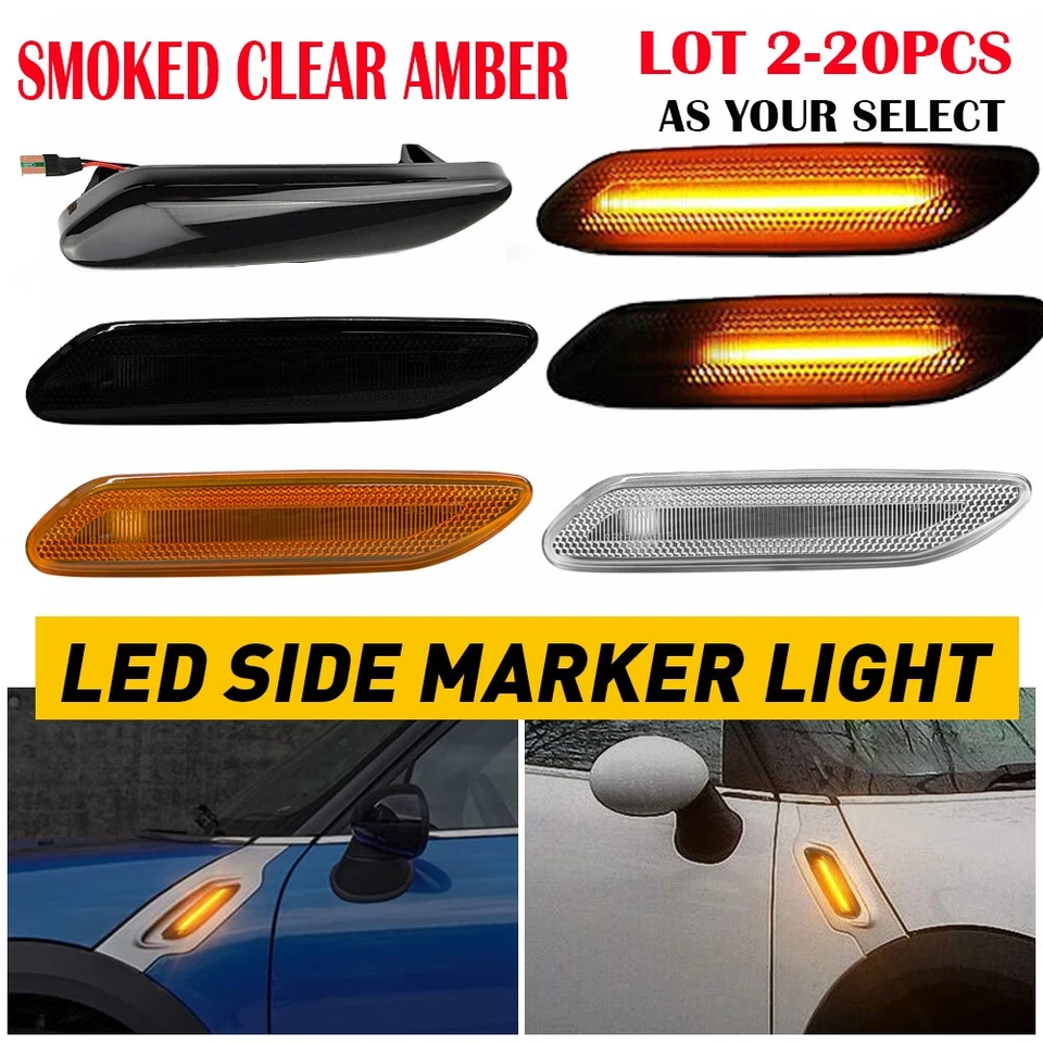 Luz de señal de giro lateral 2-20 piezas para Mini Cooper R60 R61 Countryman 11-16 V Foto 1 de 1
