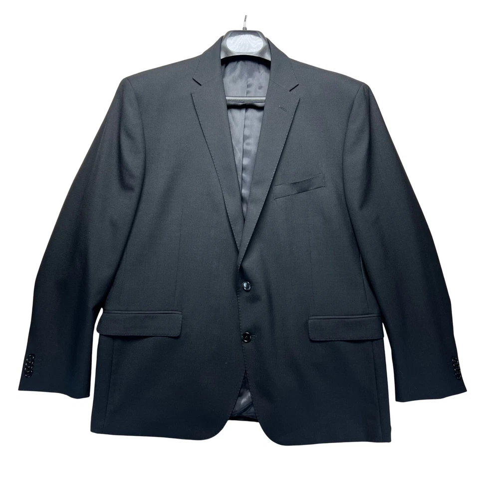 Kenneth Cole Conjunto Traje Lana Negro Blazer 48R y Pantalones 38 x 30 Negocios Informal Foto 1 de 4