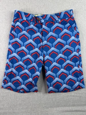 Pantalones Cortos de Golf Loudmouth Para Hombres 30 Azul Geométrico 11 pulgadas Elastizados Salón Lagarto Foto 1 de 4