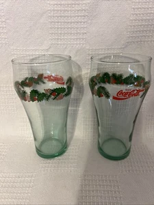 Set 2 16 Unzen Coca Cola Weihnachten Trinkgläser Cola Urlaub VINTAGE Tannenzapfen - Bild 1 von 10