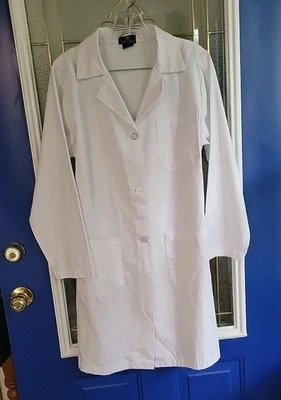 Natural Uniforms White Lab Coat 3 Pockets Belted Back XS Chest 42" Length 36" - Image 1 of 4