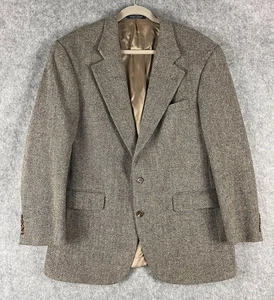 Vtg Chaps Ralph Lauren Tweed Herringbone Blazer Sport Coat Jacket Wool Mens 44R - Picture 1 of 17