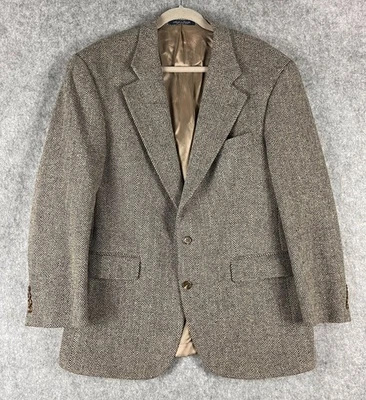 Vtg Chaps Ralph Lauren Tweed Herringbone Blazer Sport Coat Jacket Wool Mens 44R - Image 1 of 4