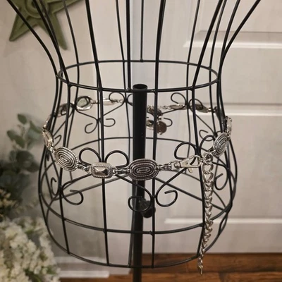 Cinturón Cadena Concho Tono Plateado Vintage Western Boho Vaquera Festival OS Foto 1 de 4