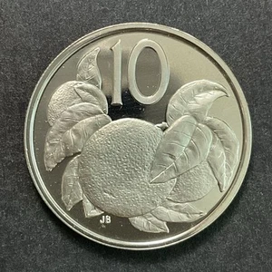 COOK ISLANDS 1973 Moneda Extranjera 10 Céntimos Reina Isabel II Naranja Fruta Prueba UNC - Imagen 1 de 2