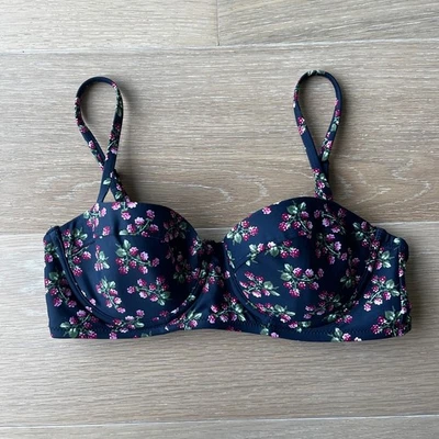 J.Crew Strappy Underwire Bikini Top Twilight Berry 32C - Image 1 of 4