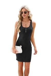 Womens Summer Dresses Scoop Neck Suspenders Tank Sundress Casual Swing5097 - Picture 1 of 30