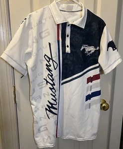 Ford Mustang best Car engine white Mens Polo Shirt Size~L - Picture 1 of 5