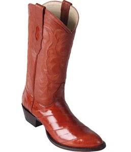 BOTA VAQUERA WESTERN LOS ALTOS HOMBRES COÑAC ANGUILA GENUINA PUNTA REDONDA ANCHO D 650803 - Imagen 1 de 4