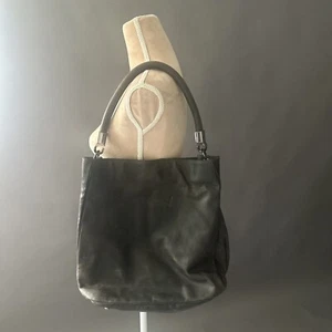 Worth New York - superweiche Hobo Bag aus schwarzem anthrazitfarbenem Leder - Bild 1 von 12