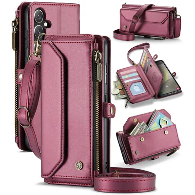 For Samsung Galaxy S25 Ultra S24FE S23 S22 S21 Women Crossbody Wallet Phone Case - Image 1 of 4