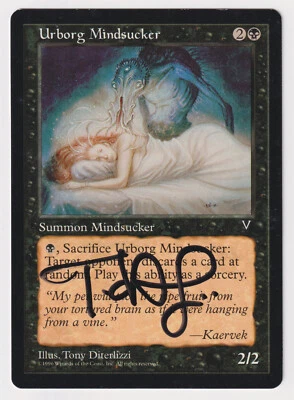 Signed Urborg Mindsucker Proof MP Visions Artist DiTerlizzi 1996 MTG Magic AP! - Image 1 of 2