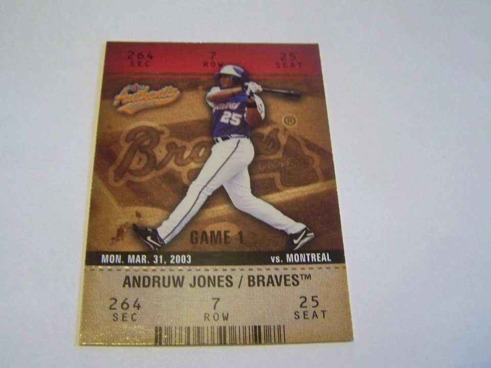 ANDRUW JONES  FLEER AUTHENTIX 2003 BASEBALL CARD - Image 1 of 1