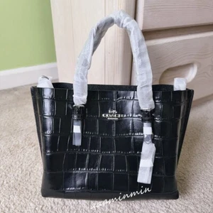 NUEVO CON ETIQUETAS COACH Mollie Bolso de Mano 25 Cocodrilo Cuero Repujado Cartera CW017 - Imagen 1 de 12