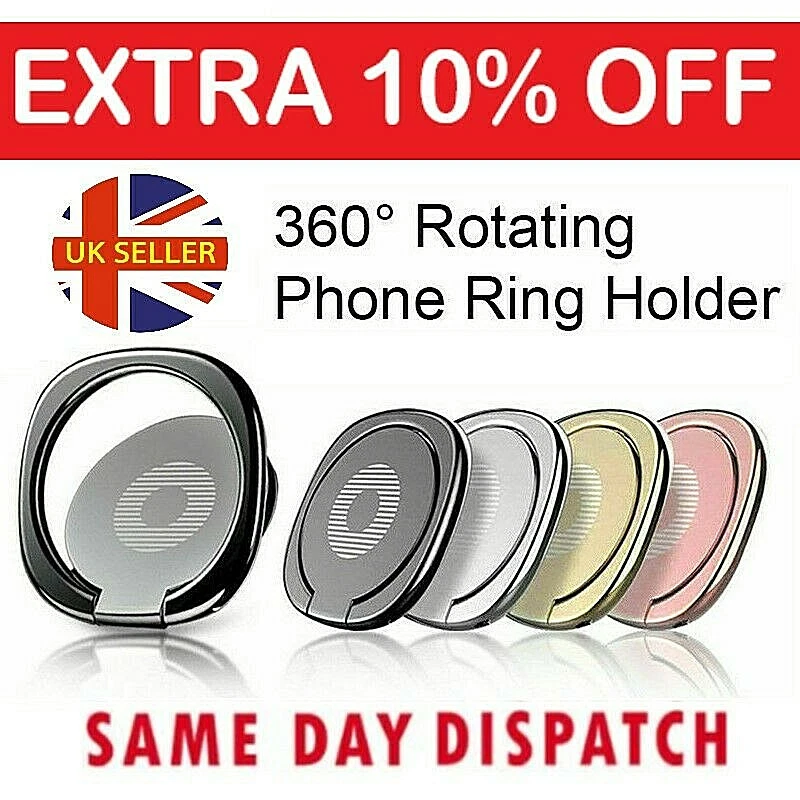 Phone Ring Holder Finger Grip 360° Rotate Stand Mount for Mobile Phones - Image 1 of 4