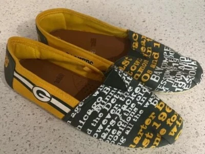 NFL Mujeres Fútbol Damas Lona Zapatos de Verano Sin Cordones Packers  Foto 1 de 4
