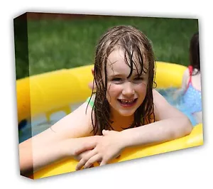 CANVAS PRINT YOUR PHOTO ON LARGE PERSONALISED BOX FRAMED -20X16 - Picture 1 of 1