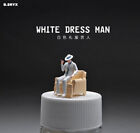 Diorama 1:64 Street White Suit Man Sitting on Sofa Scene Display Figure Model