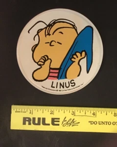 Vintage 1950, Peanuts "Linus" Collectible Round 4" Metal Tea Plate - Picture 1 of 2