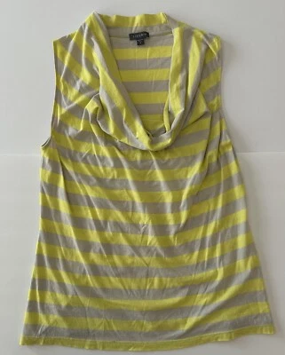 Lilla P Shirt Women Small Gray Yellow Striped Nautical Sleeveless Cotton Foto 1 de 4