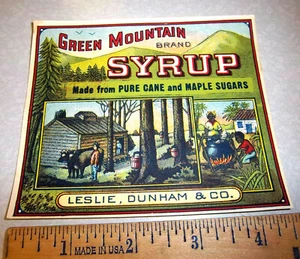 Etiqueta original de colección, etiqueta de jarabe Green Mountain de la década de 1910, excelentes gráficos, ¡raro! - Imagen 1 de 3