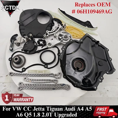 Timing Chain Kit For VW CC Jetta Tiguan Audi A4 A5 A6 Q5 1.8 2.0T Upgraded New - Image 1 of 4