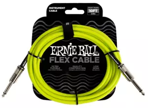 Ernie Ball 6414 Flex 10' (3m) Green Guitar/Instrument Cable/Lead, Str-Str - Picture 1 of 3