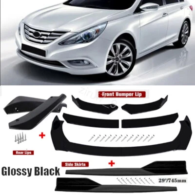 For 2011-2013 Hyundai Sonata Front Bumper Lip Spoiler+29"Side Skirts+Rear Lip — 第 1/4 张图片