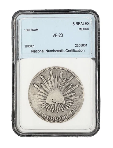 Mexico 1840 ZSOM 8 Reales Zacatecas Cap and Rays Silver Coin KM 377.13 Cover