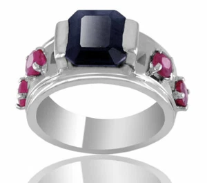 Brilliant Square Cut 3.0 Ct Black Diamond Ring 925-Silver Special Occasion AAA. - Picture 1 of 3