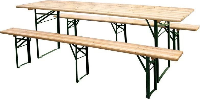 Tata Linda Set Birreria Pieghevole Esterno Giardino Tavolo Legno 2 Panche - Plus - Immagine 1 di 1