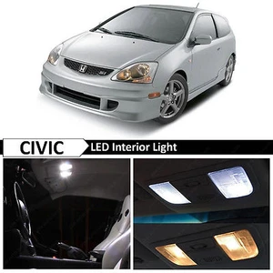 7x White LED Lights Interior Package Kit Fits 2001-2005 Honda Civic SI EP3 - Picture 1 of 8
