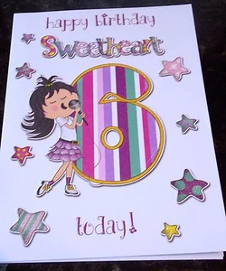 Girl's 6th Birthday card by Eclipse cards.  - Picture 1 of 3