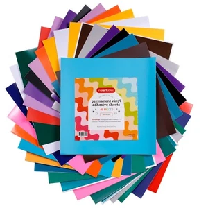 Incraftables Permanent Vinyl Sheets (40pcs). Bulk Permanent Vinyl - Picture 1 of 7